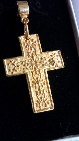 Hawaiian Kukui Blossom Cross Pendant - Handmade in Hawaii